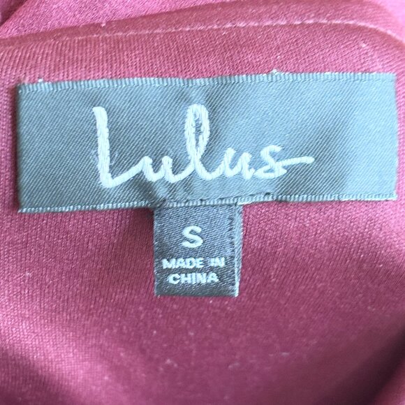 LULUS Aveline Off the Shoulder Maxi Dress in Burgundy SZ S - Picture 9 of 13